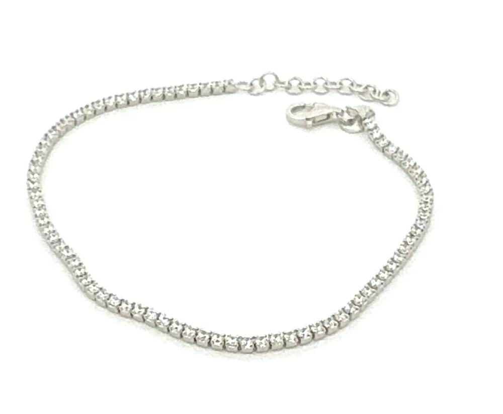 Classic Thin Tennis Bracelet  925 Sterling Silver Cubic Zirconia